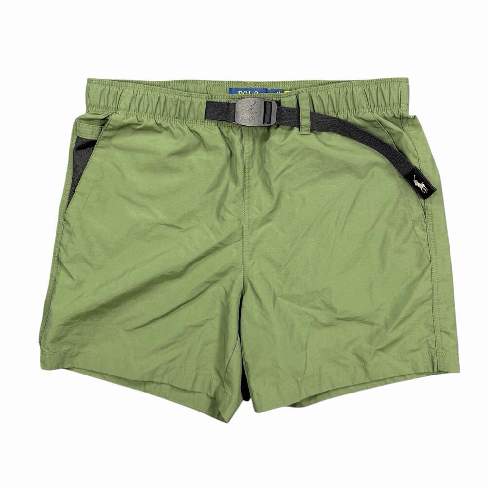 Polo Ralph Lauren Men’s Medium Green Belted Hiking Utility Trail Shorts Nylon